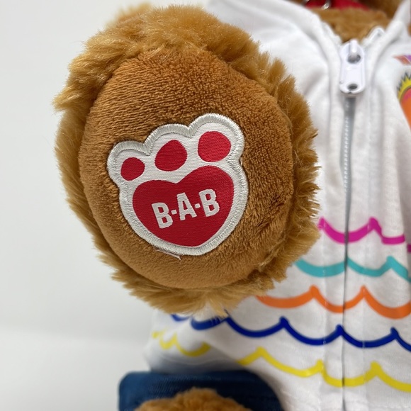 Build-A-Bear Barking Dog in Blue Jean Skirt and Myrtle Beach Hoodie - Picture 3 of 9